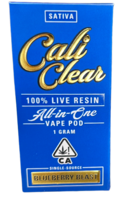 Cali Clear Blueberry Blast Live Resin All In One Vape