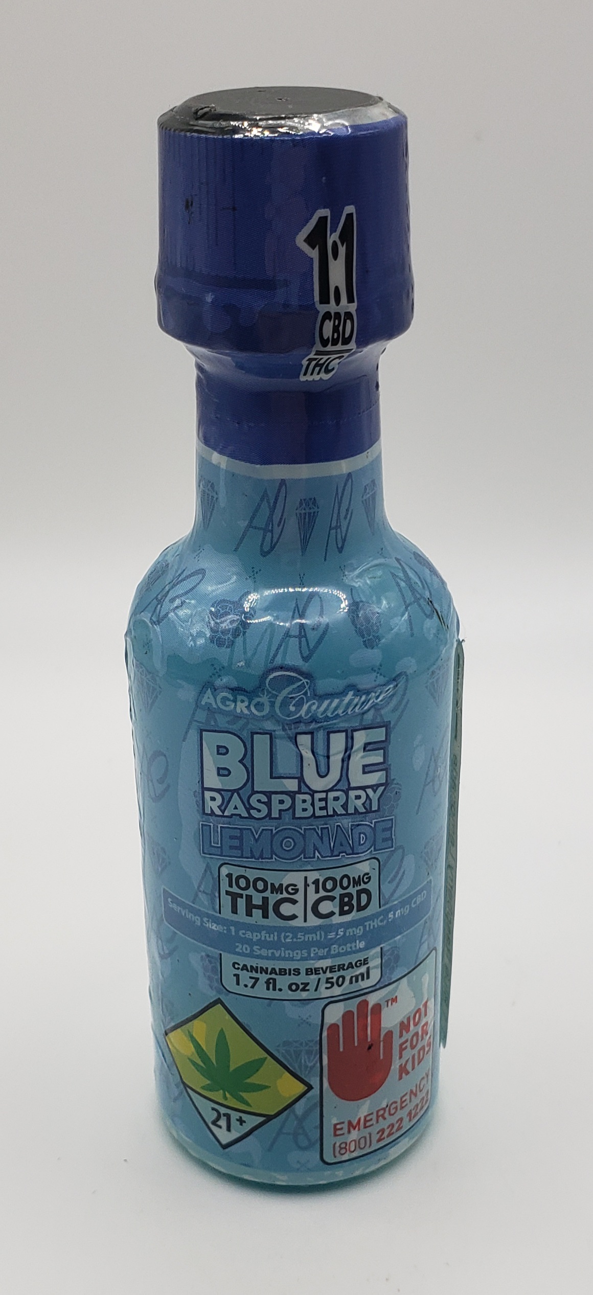 1:1 CBD Blue Raspberry Lemonade Shot 100mg Agro Couture