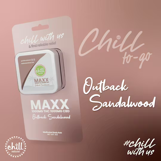 Outback Sandalwood Maxx Body Rub TO-GO  I 75mg THC : 75mg CBD