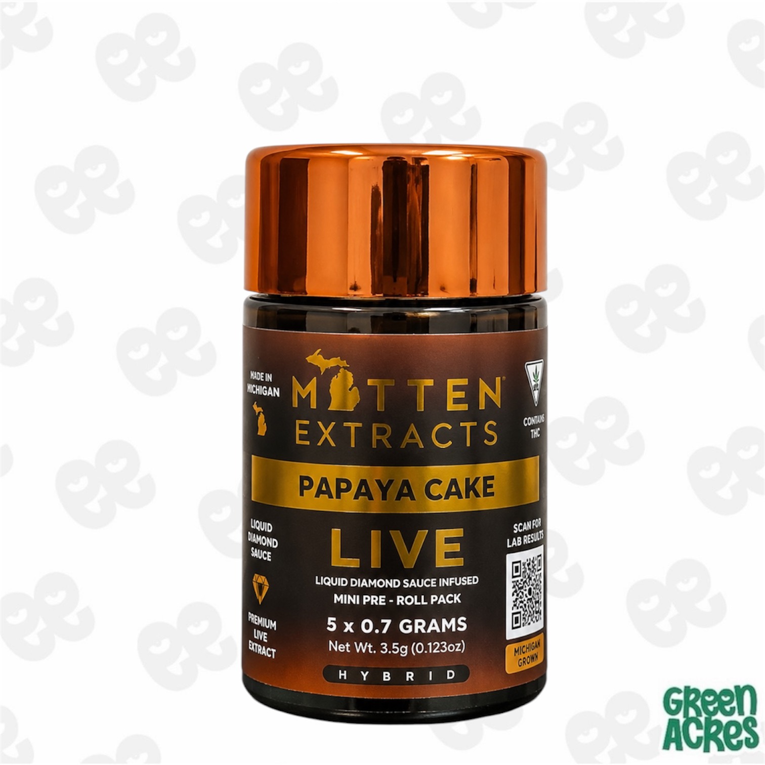 Mitten Extracts: Papaya Cake 5 Pack Live Sauce Infused Minis (5x0.7g)