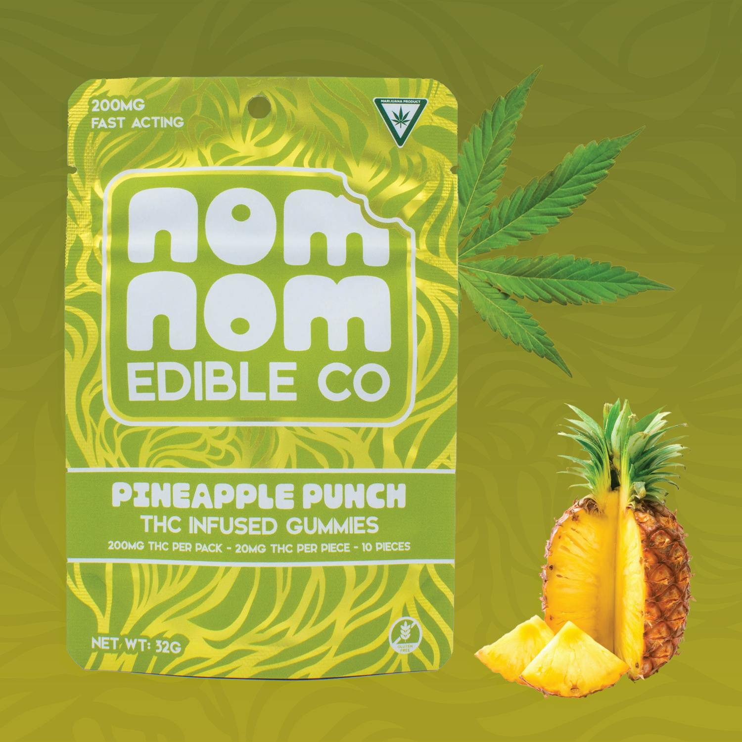 Nom Nom Gummies - Pineapple Punch - 200mg