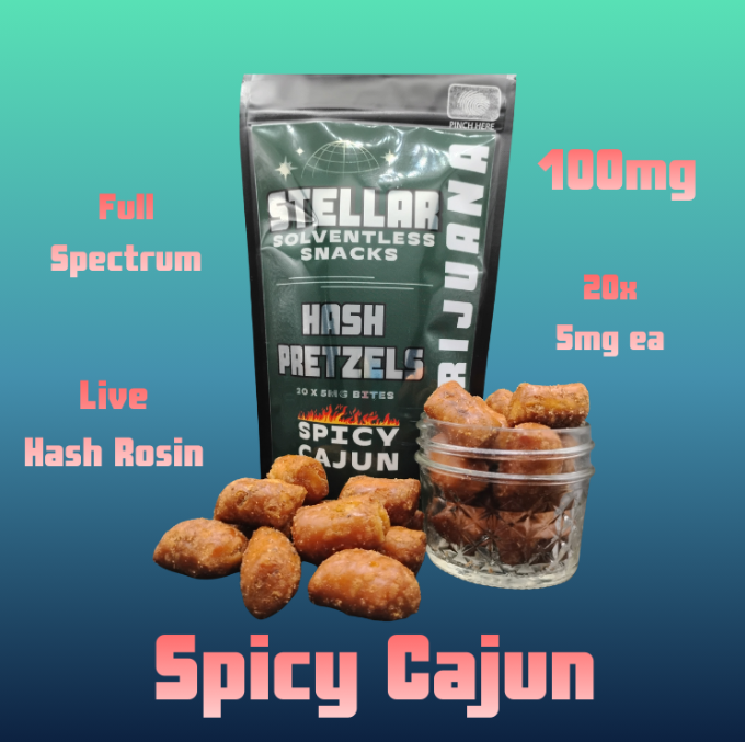 SOLVENTLESS SPICY CAJUN PRETZEL BITES 100MG 20PK HYBRID