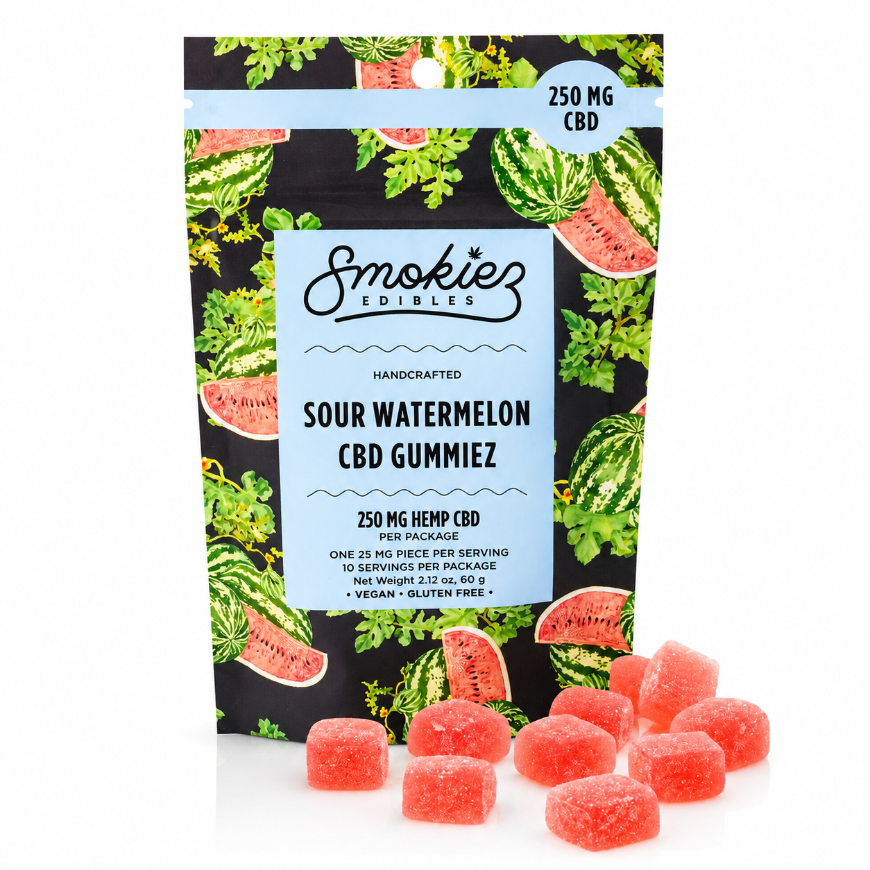 Smokiez | Sour Watermelon CBD Gummies | 250mg (10pk)