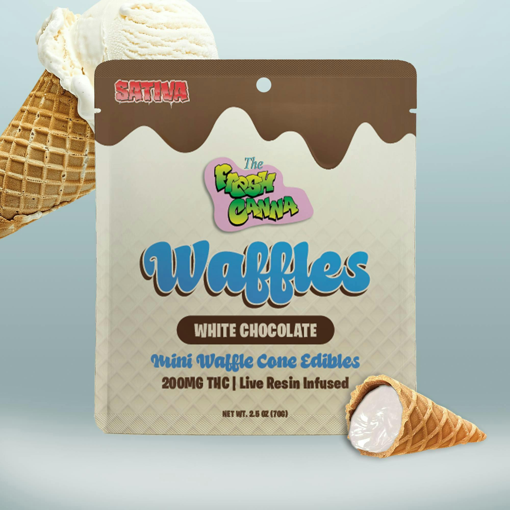 Resin Waffle Cones White Chocolate