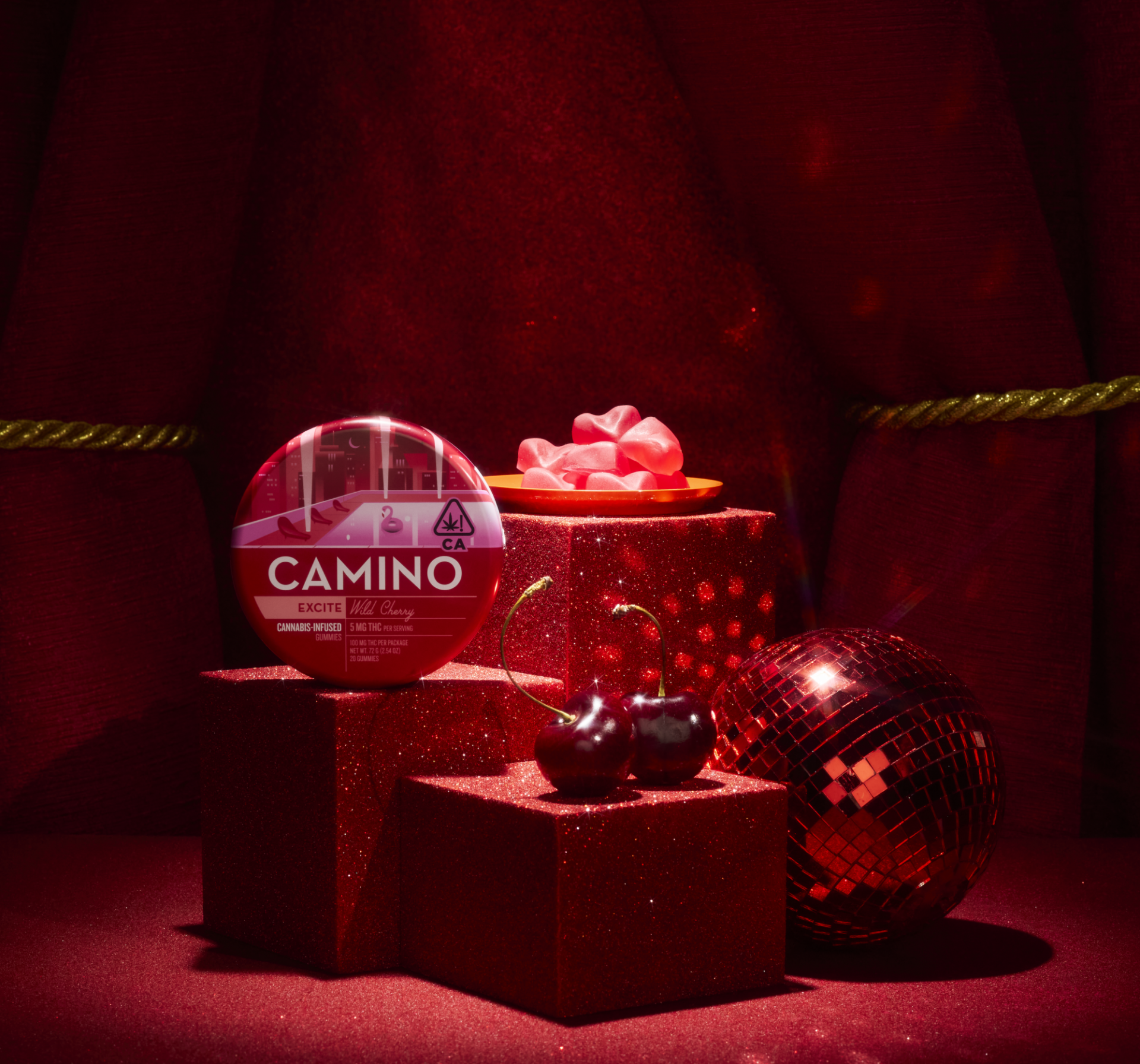 Kiva Camino Gummies Wild Cherry THC:CBC:CBG 1:1:1 (S) 100mg
