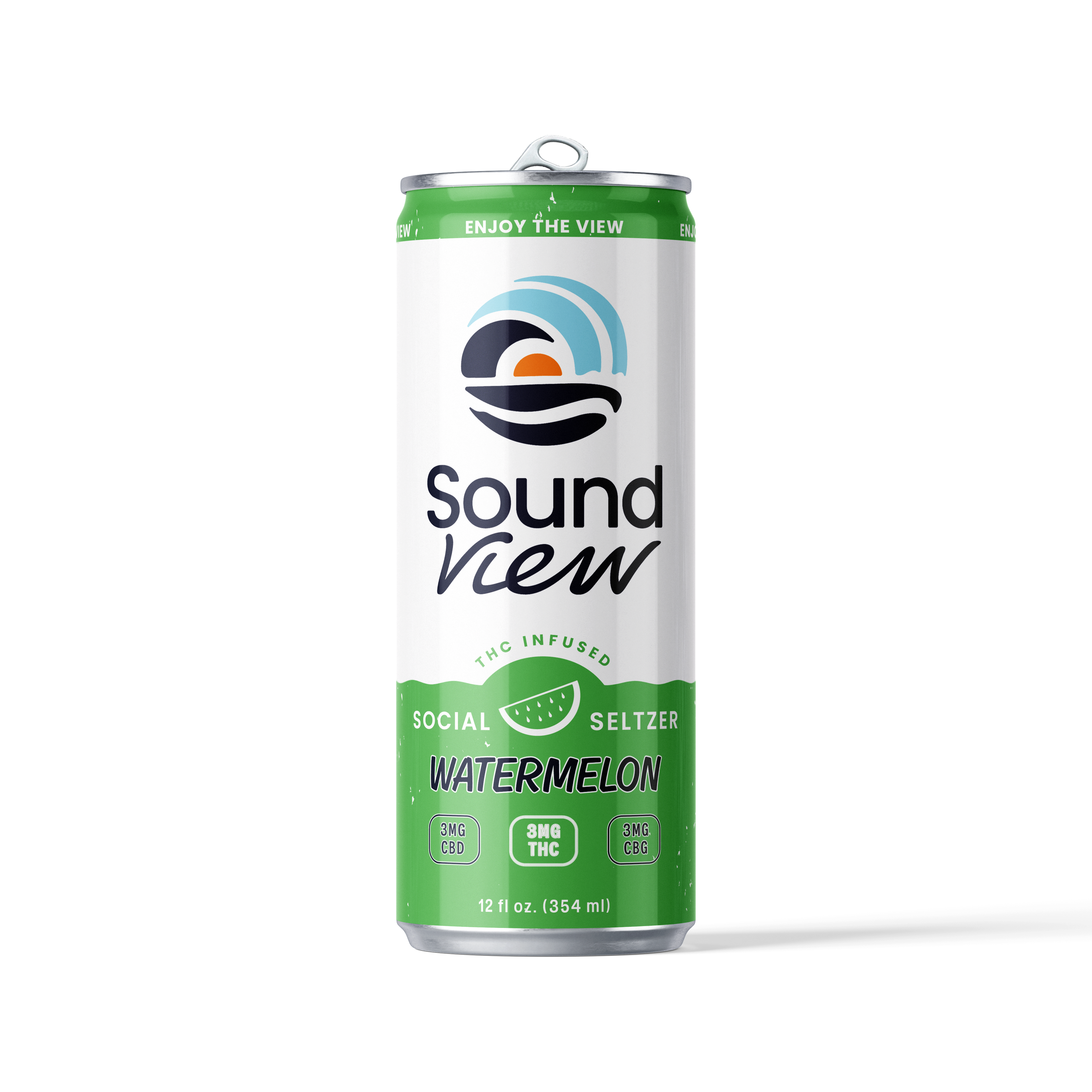 SoundView Watermelon 12 oz THC Seltzer (3mg THC 3mg CBD 3mg CBG)