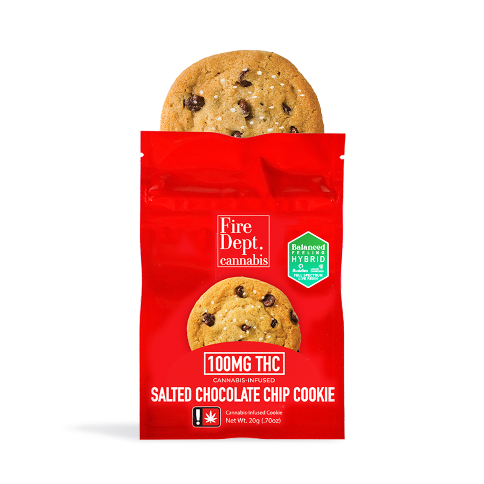 Fire Dept. Cannabis: Hybrid Salted Chocolate Chip Cookie - 100mg - 21g