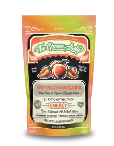 Spicy Peach Marg Energy Gummies | 100mg Package