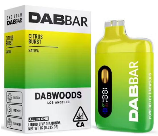 Dabwoods DABBAR 2.0 Citrus Burst Sativa Liquid Live Diamonds All In One