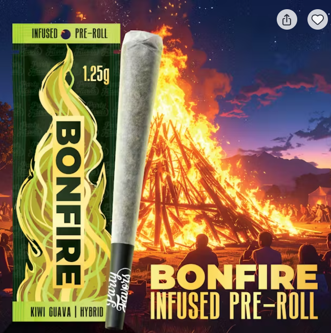 Kiwi Guava | Infused Bonfire Pre-roll | 1.25g | Hybrid
