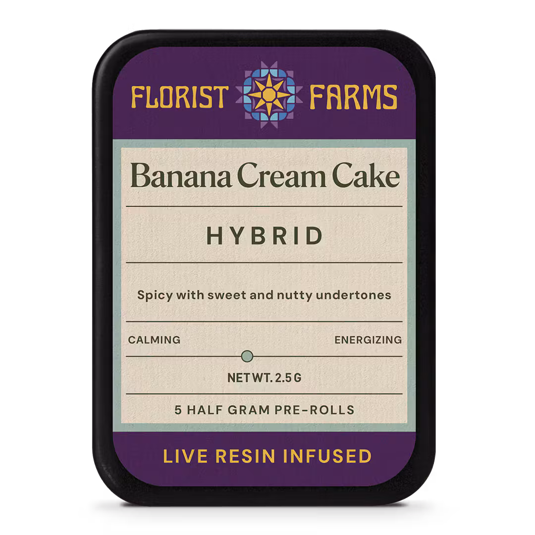 FLORIST FRAMS - BANANA CREAM CAKE - LIVE RESIN INFUSED - 5PK