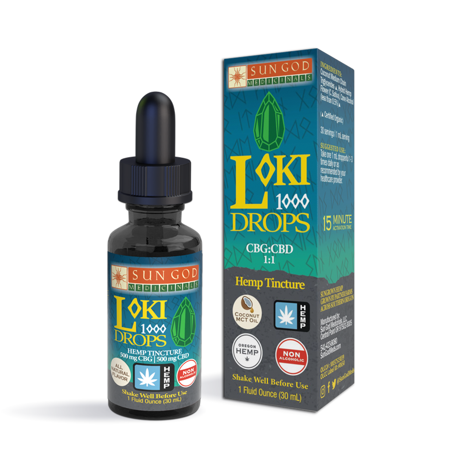 1:1 CBG:CBD Loki 1000 Drops Hemp Tincture