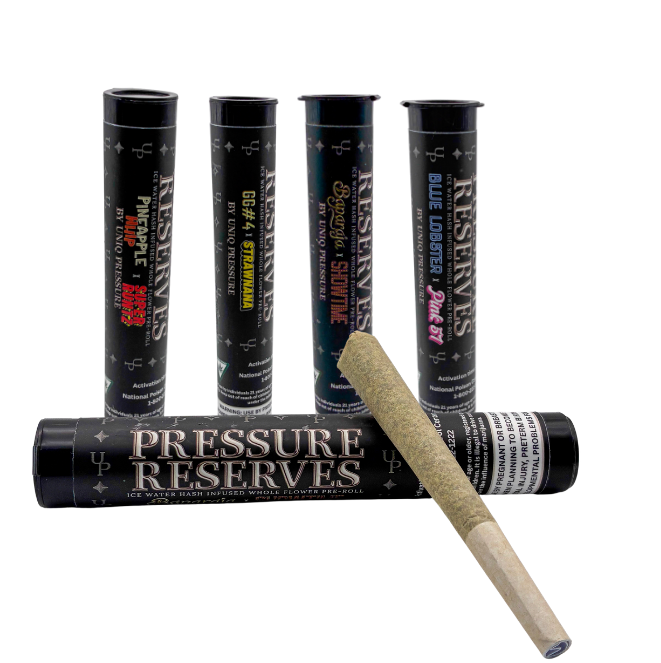 Infused Pre-Roll | Pressure Reserves | Strawnana x GG4 | 1.3g | Uniq Pressure