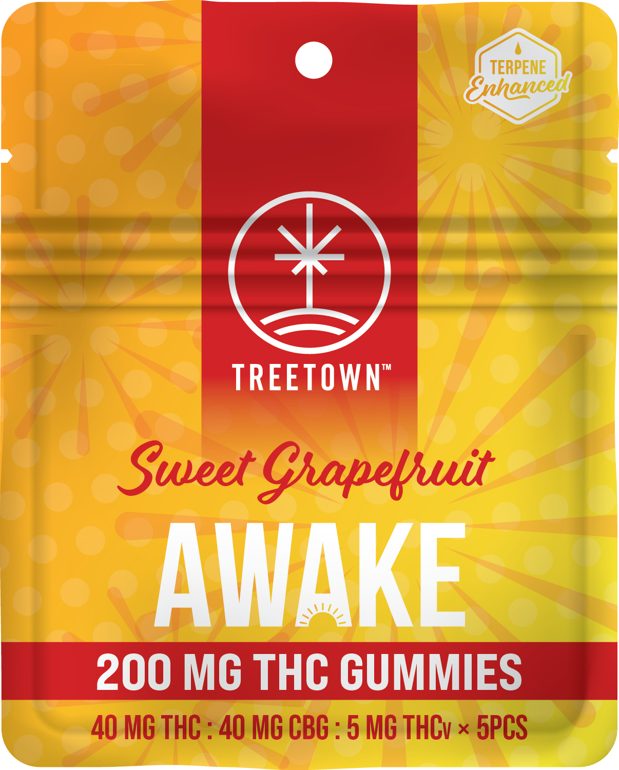 Treetown - 200mg 5pk Ratio Gummies - Sweet Grapefruit (Awake)