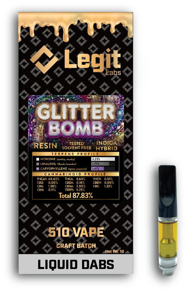 Legit Labs Glitter Bomb Resin 510 Cartridge