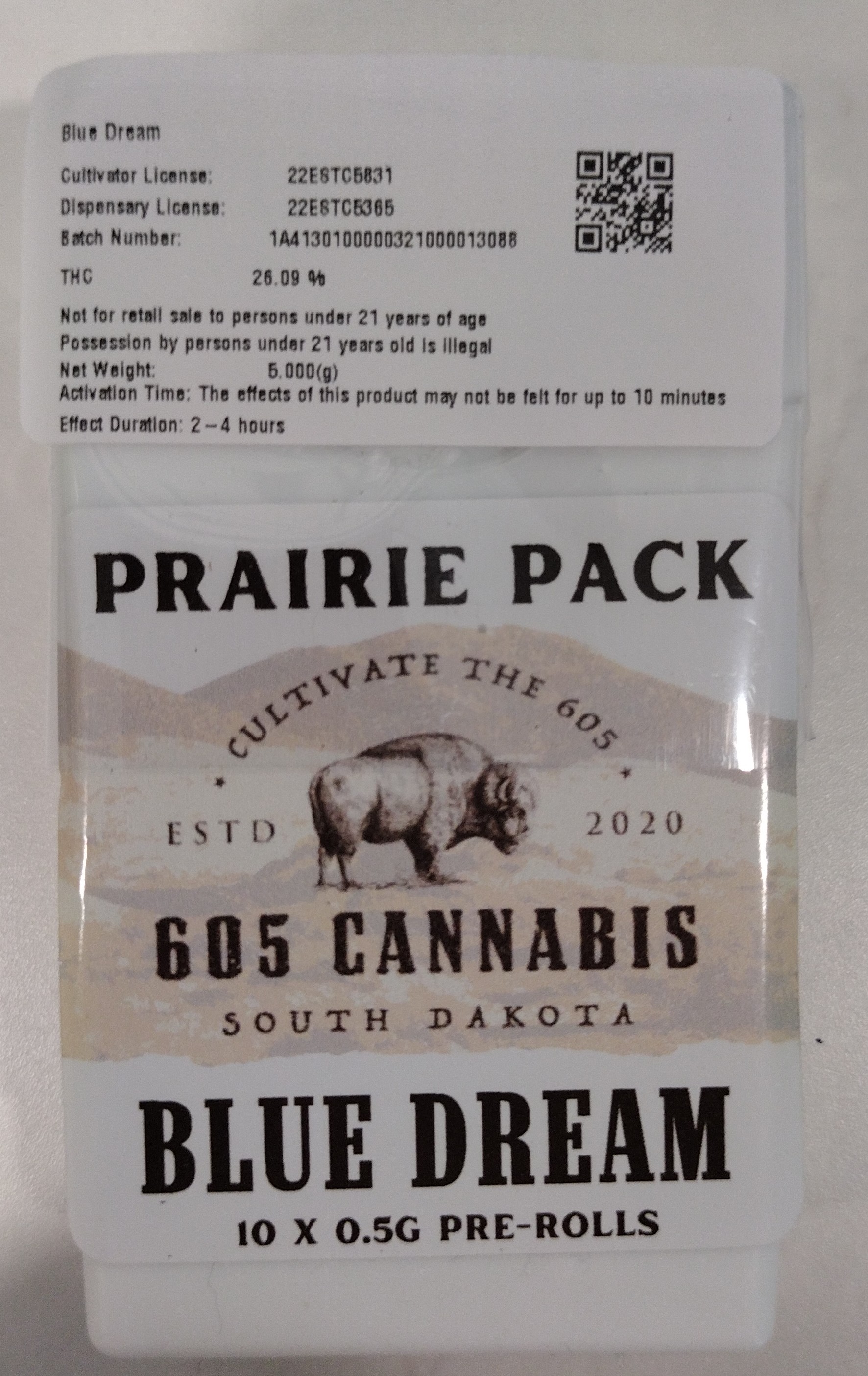 605 Cannabis - Blue Dream - 5g - 10pk 0.5g Pre-Roll