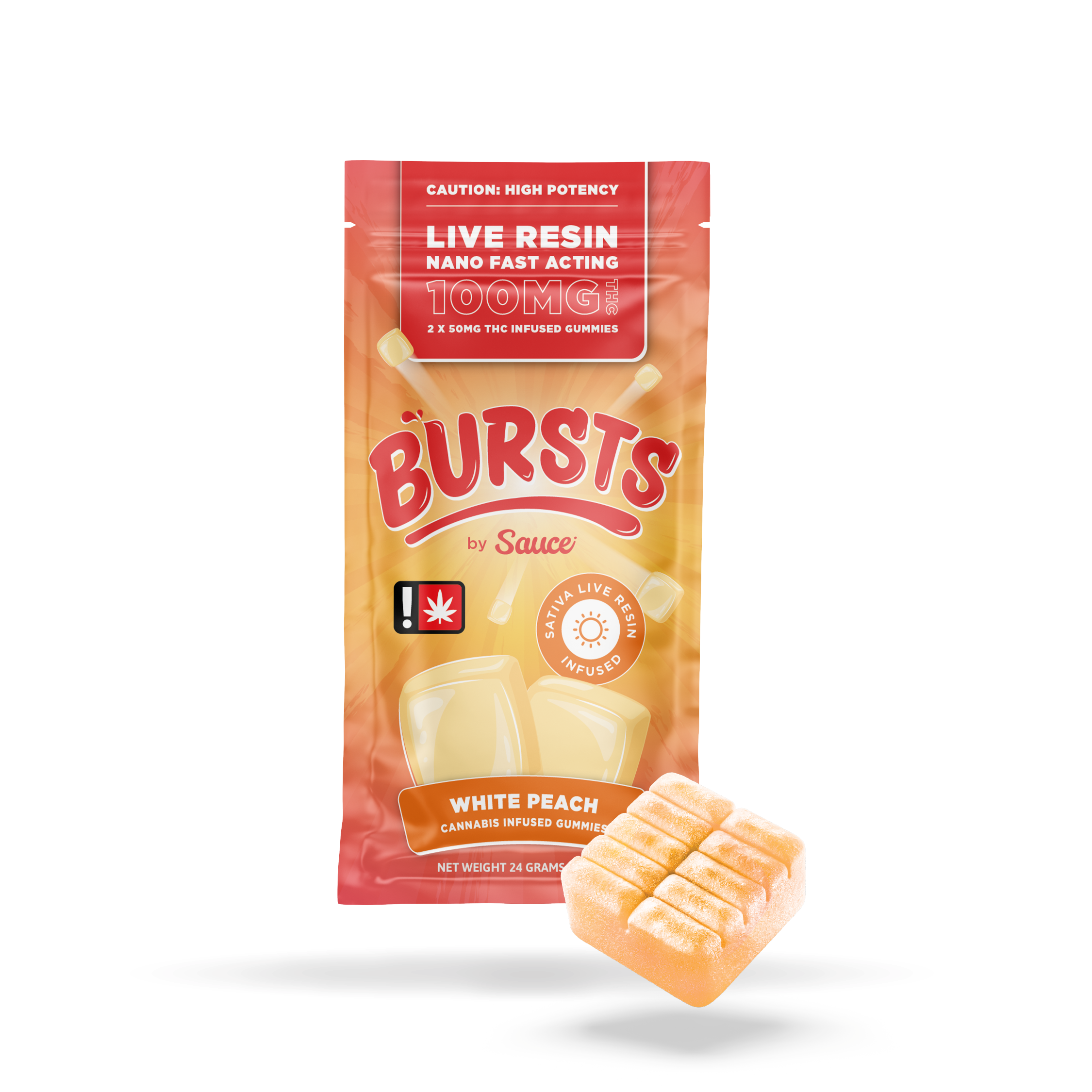 White Peach - Live Resin Infused Bursts - 100MG