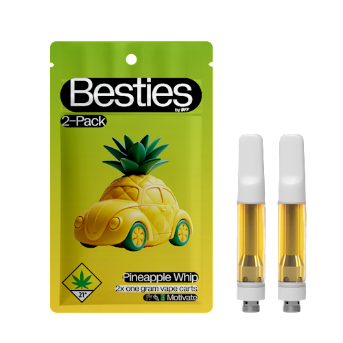 Besties Pineapple Whip (Sativa/Hybrid) 2pk 2g  Flavored Cartridge
