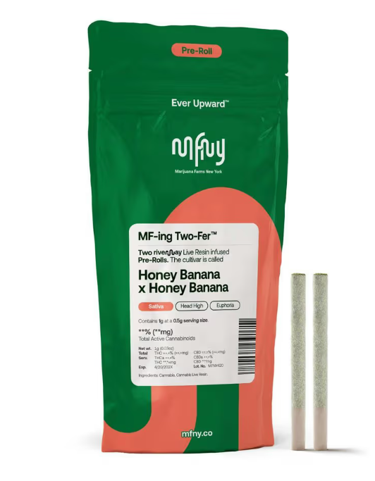 MFNY | Honey Banana x Banana Live Resin | Infused Pre-rolls | 2pk | .5g