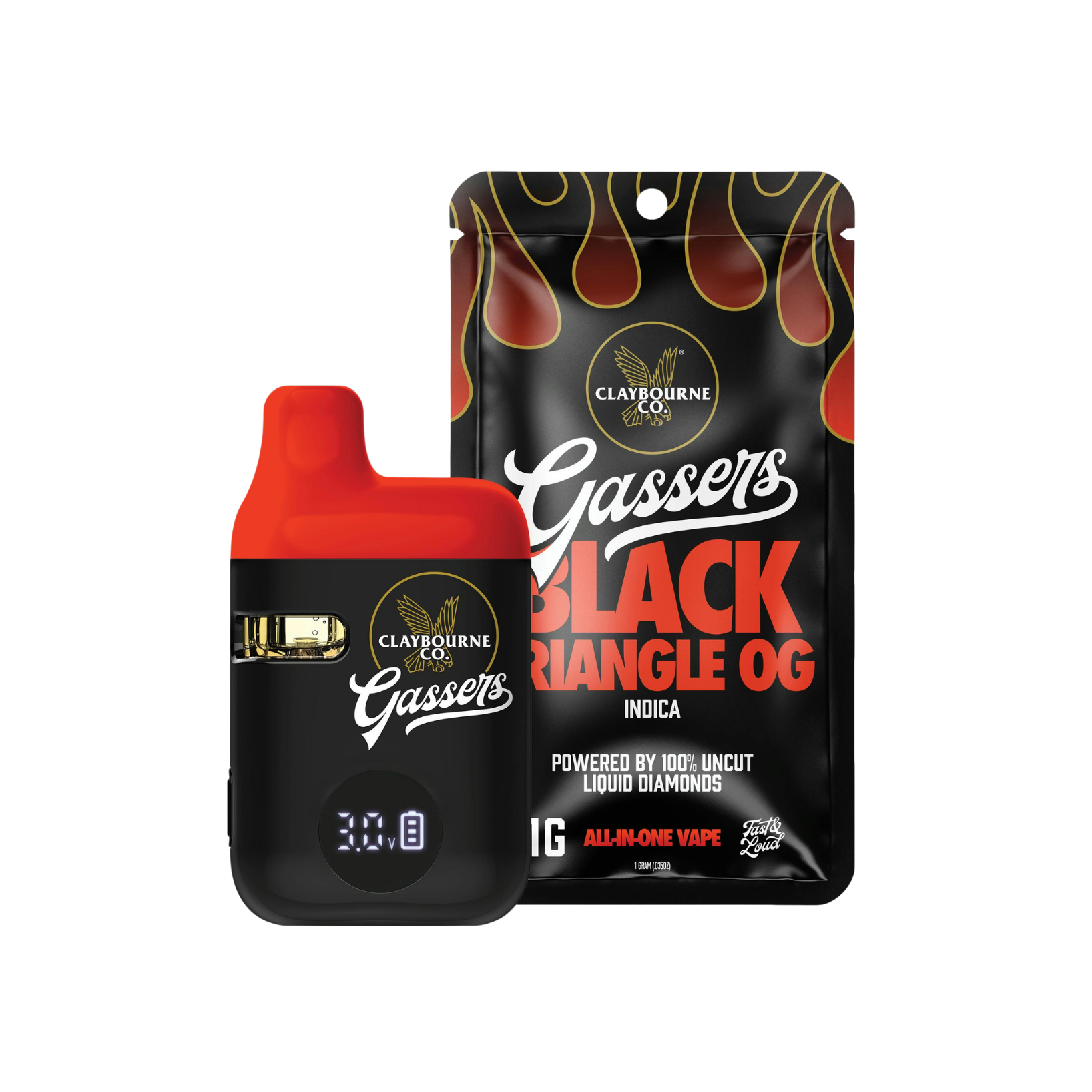 Claybourne Co. Gassers - Black Triangle OG Liquid Diamonds Vape - 1g