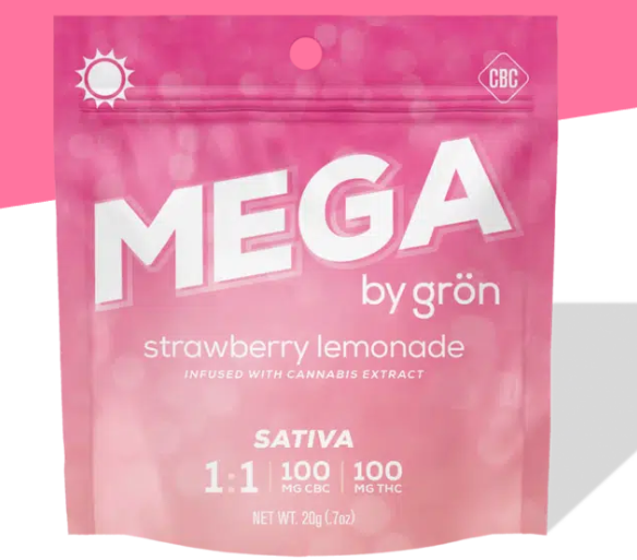 Strawberry Lemonade | CBC : THC Mega Gummy | 1pk | 100mg