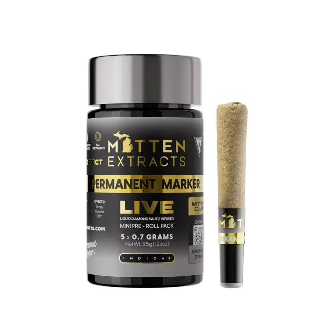 Mitten Extracts Infused Live Sauce Multipack Pre-Rolls 5x.7g (3.5g) - Permanent Marker
