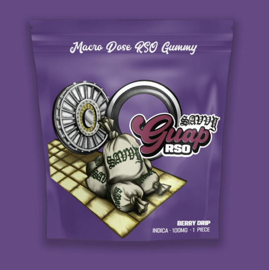 100mg - 1 Pack - Edibles - Berry Drip RSO - Savvy Guap Gummy - REC