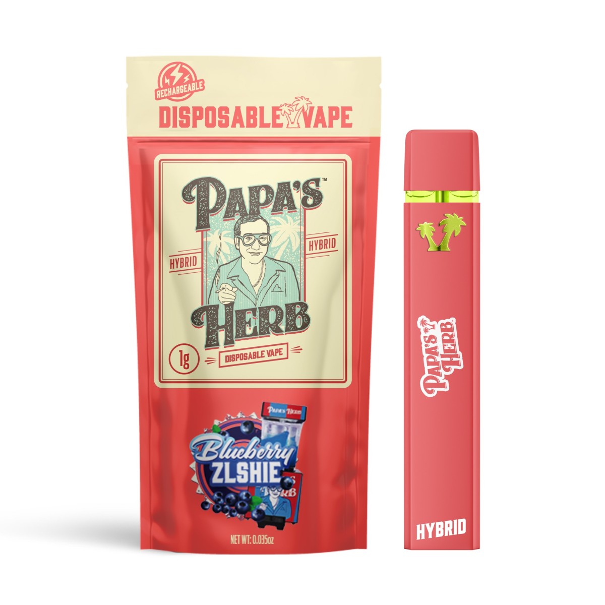 Papa's Herb - Blueberry Zlushie - Disposable Vape - 1g