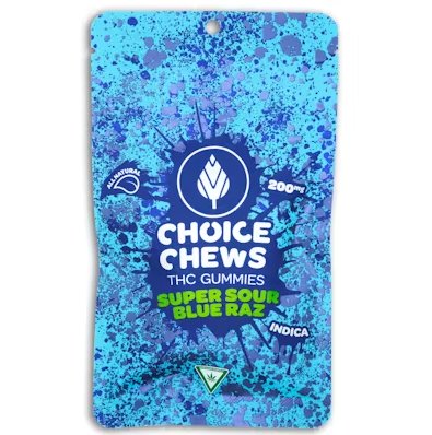 Choice - Super Sour Blue Razz - 200mg Gummies