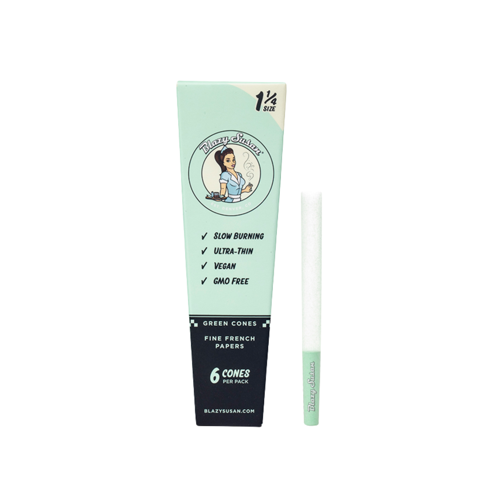 Blazy Susan - Green 1 1/4 Cones - 6ct