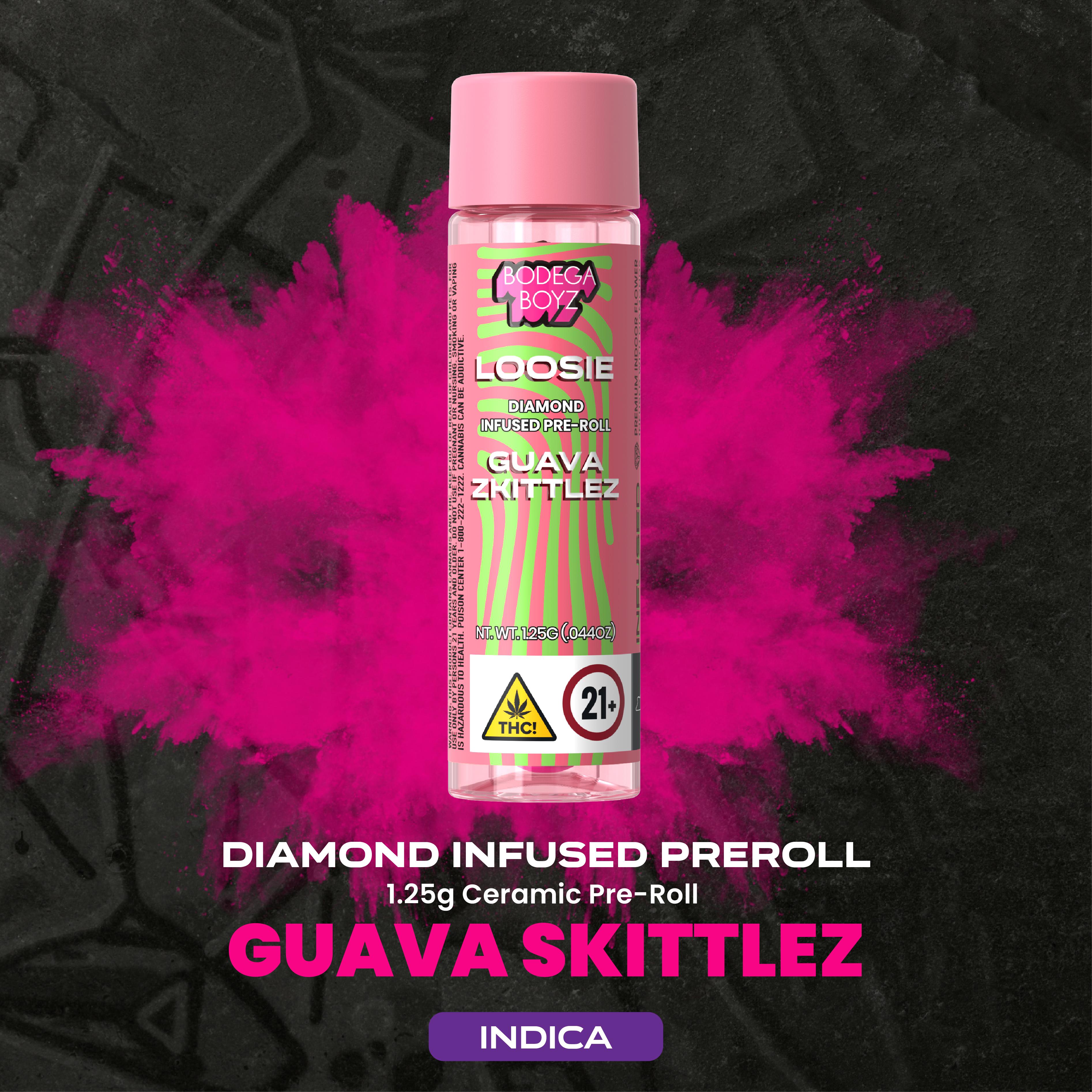 Loosies | Guava Zkittles | Hybrid | Diamond Infused Pre-Roll | 1.25g