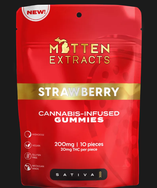 Gummies | Strawberry | 200mg | Mitten Extracts