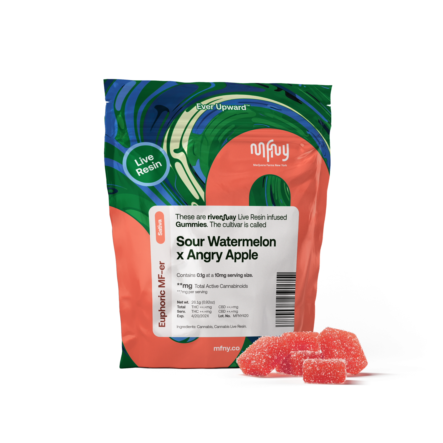 Sour Watermelon x Angry Apple Live Resin Gummies | 10 pk