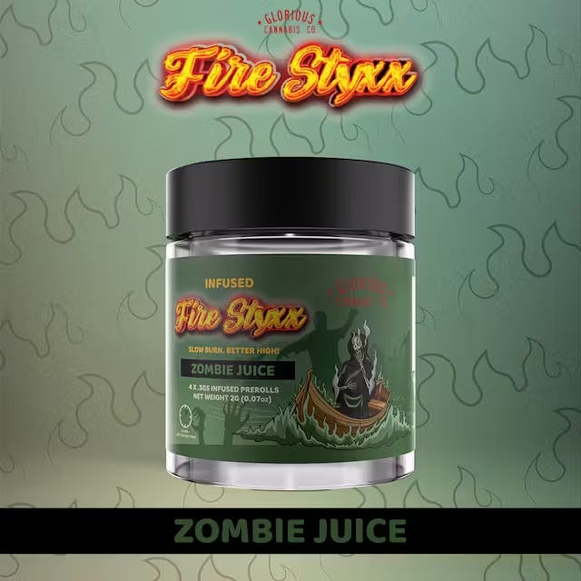 Zombie Juice Fire Styxx THCA Infused 4 Pack PreRolls (4x.5g)
