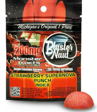 Monster Xtracts – Strawberry Super Nova Blaster Naut | 200mg THC Single Gummy