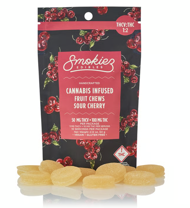 Smokiez | Sour Cherry +THCV 10pc | 100mg Gummies