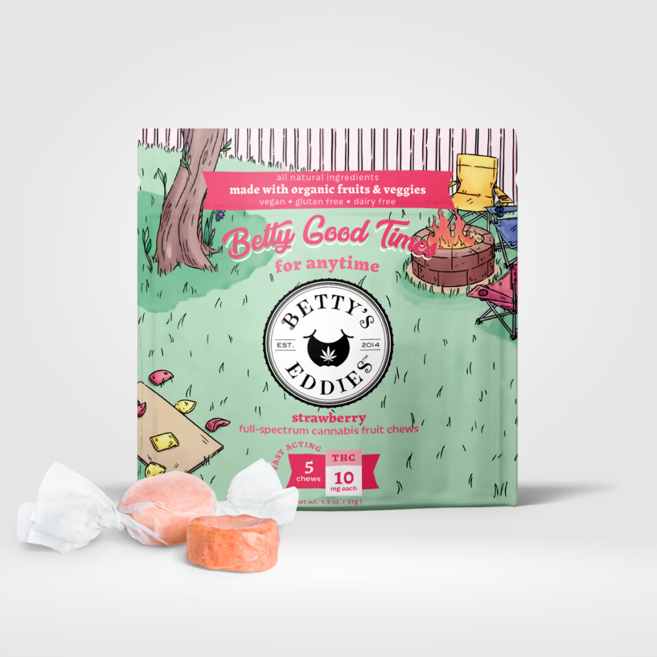 Anytime Strawberry Chews 10mg 5pk