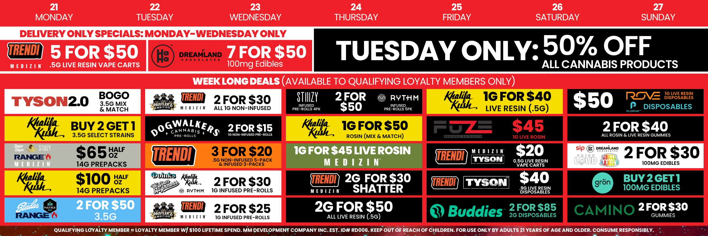 Planet13 Calendar deals 9-21 to 9-27