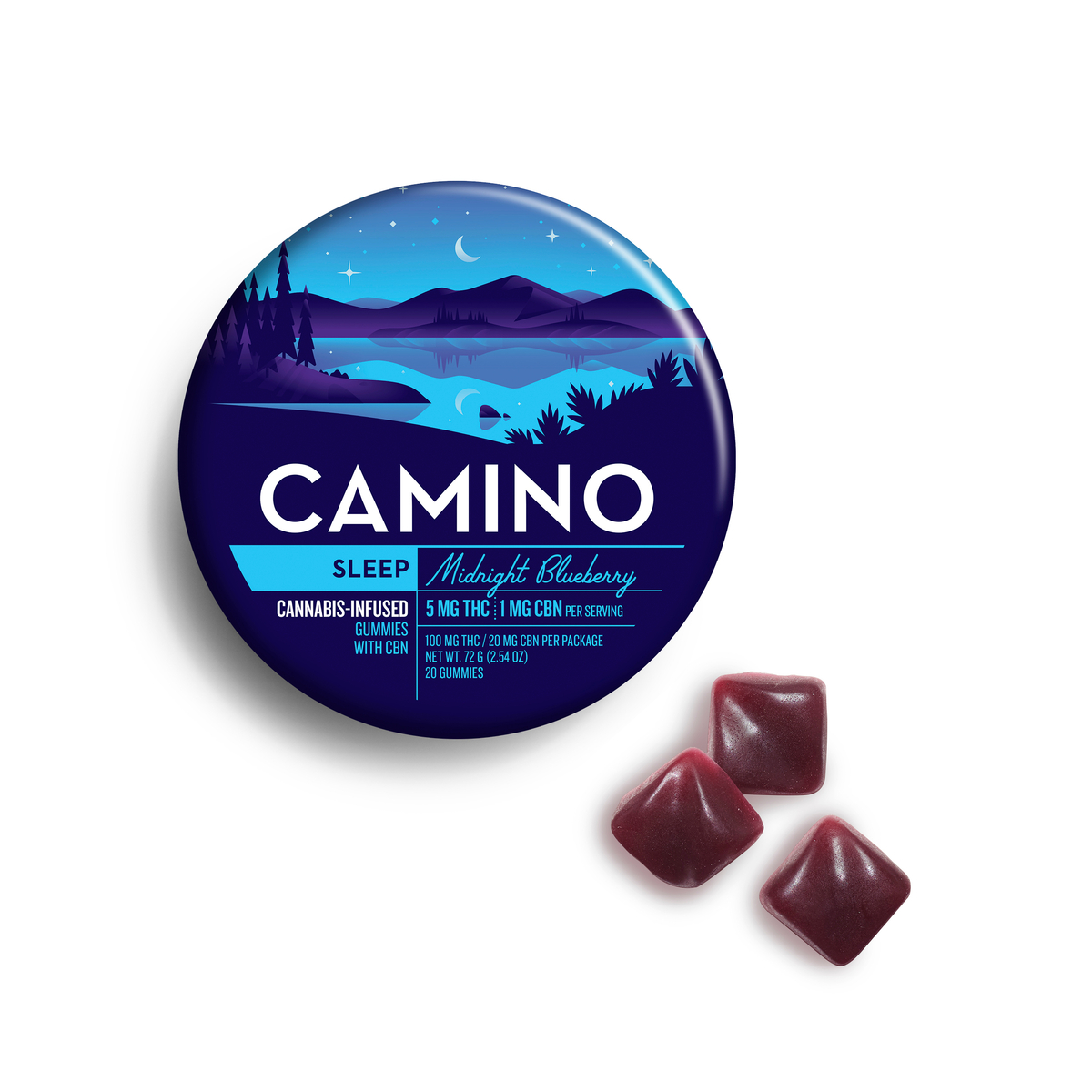 Camino Midnight Blueberry 5:1 Sleep Gummies