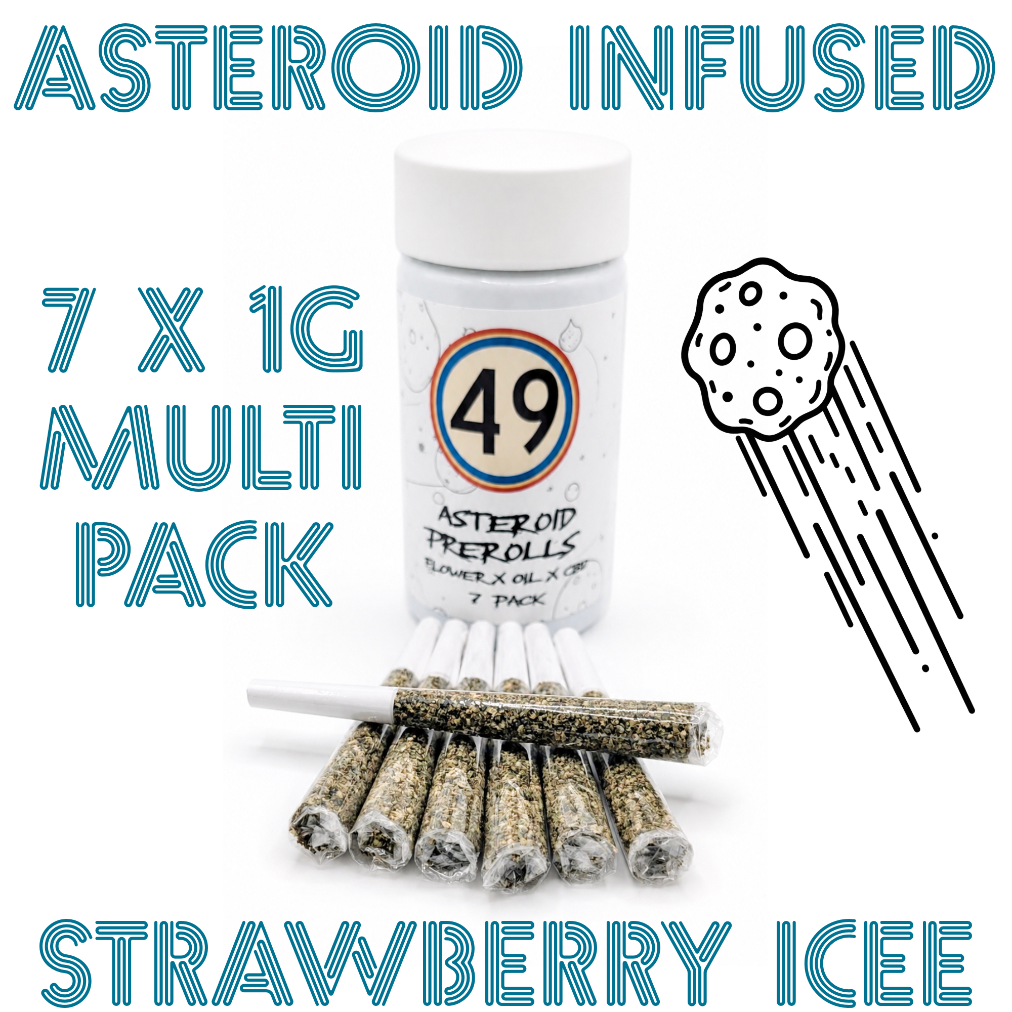 Strawberry Icee | Route 49 | Asteroids Pre-Rolls (7G - 7 Pack)