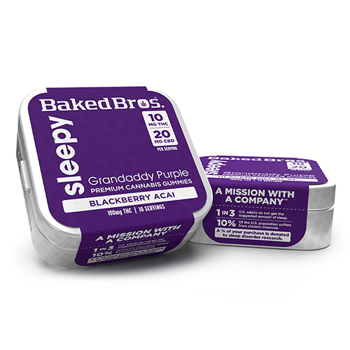 300mg Sleepy 2:1 CBD/THC Blackberry Acai Gummies (I)