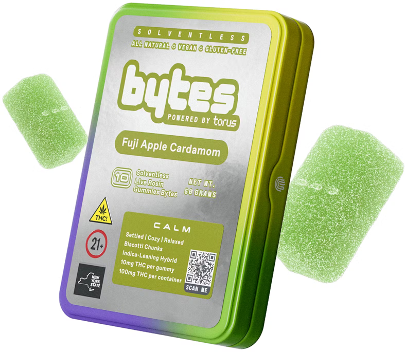 Bytes | [calm] Fuji Apple Cardamom | Solventless Live Rosin Gummies 10PK