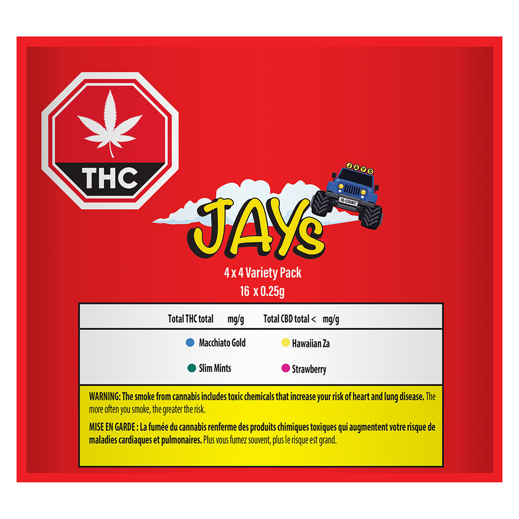 Jays - 4x4 Infused PRJ Variety Pack - 16x0.25g