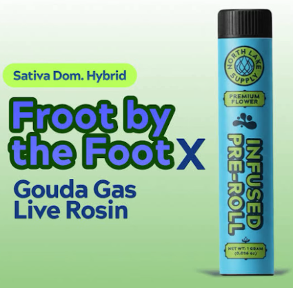 North Lake Supply - Froot By the Foot x Gouda Gas - 1g/2pk - Live Rosin Infused Preroll