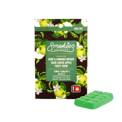 Smokiez - Sour Green Apple 1:1 CBG (h) - Fruit Chews - 100mg