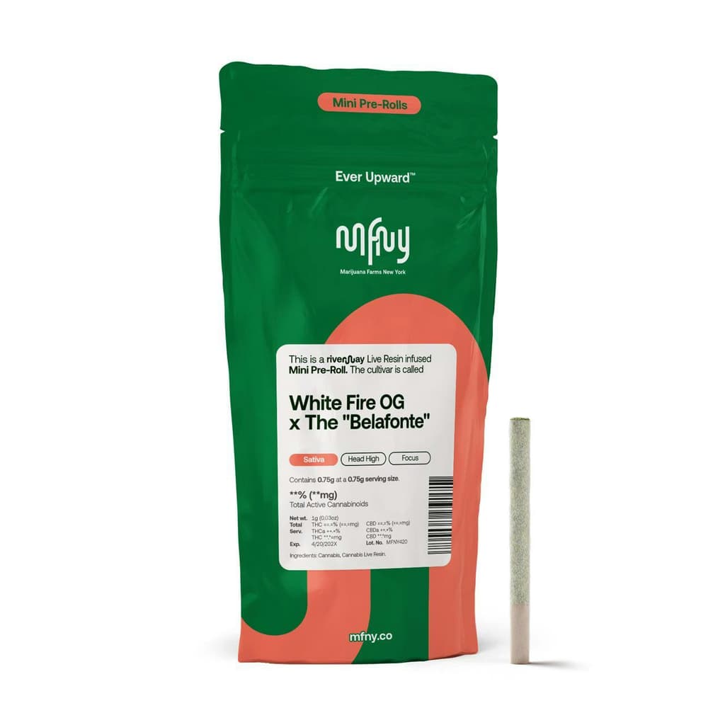 MFNY | White Fire OG x The Belafonte Live Resin Infused Pre Roll | 0.75