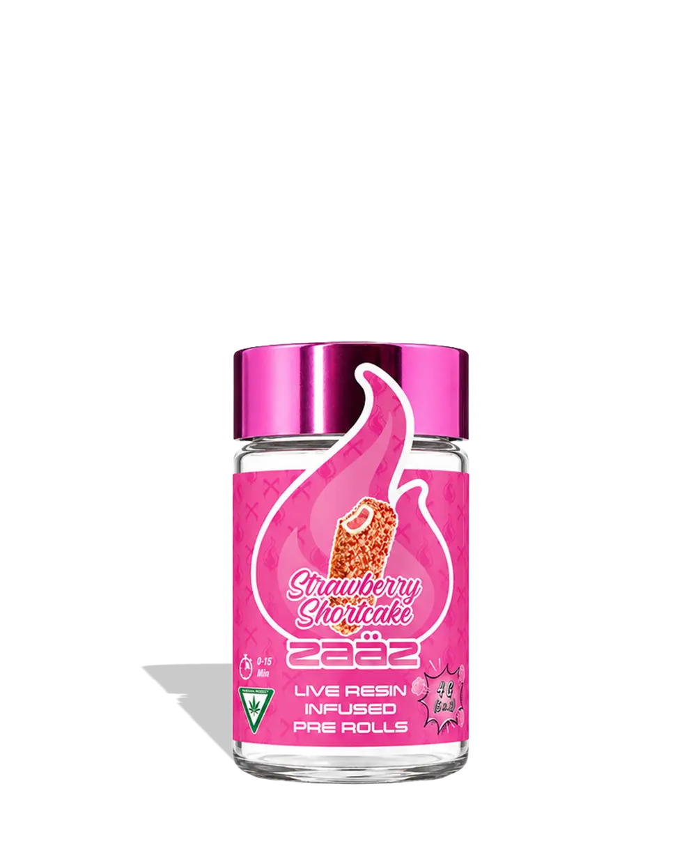 Zaaz | 0.8g - 5pk (4g) Infused Preroll Pack | Strawberry Shortcake