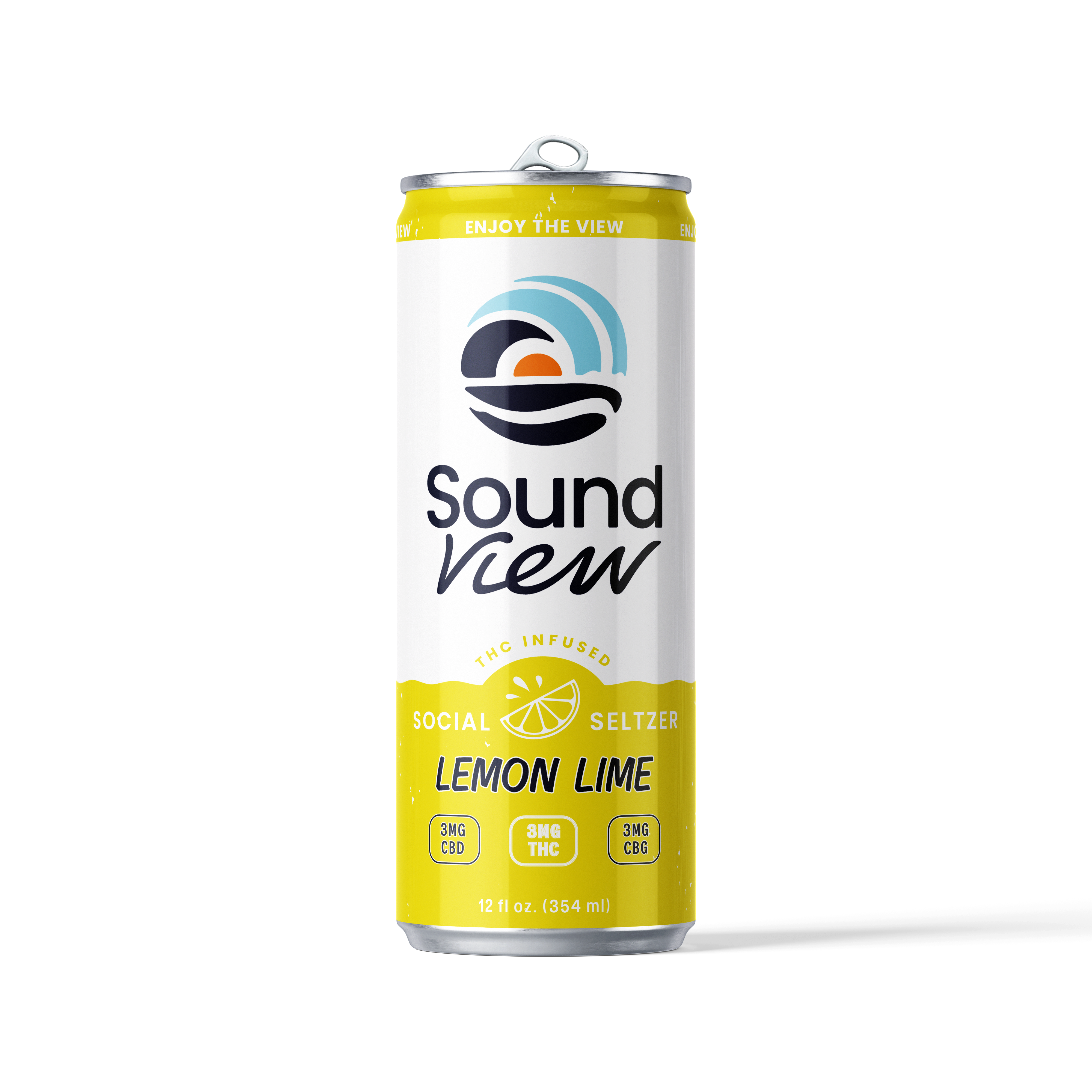SoundView Lemon Lime 12 oz THC Seltzer (3mg THC 3mg CBD 3mg CBG)