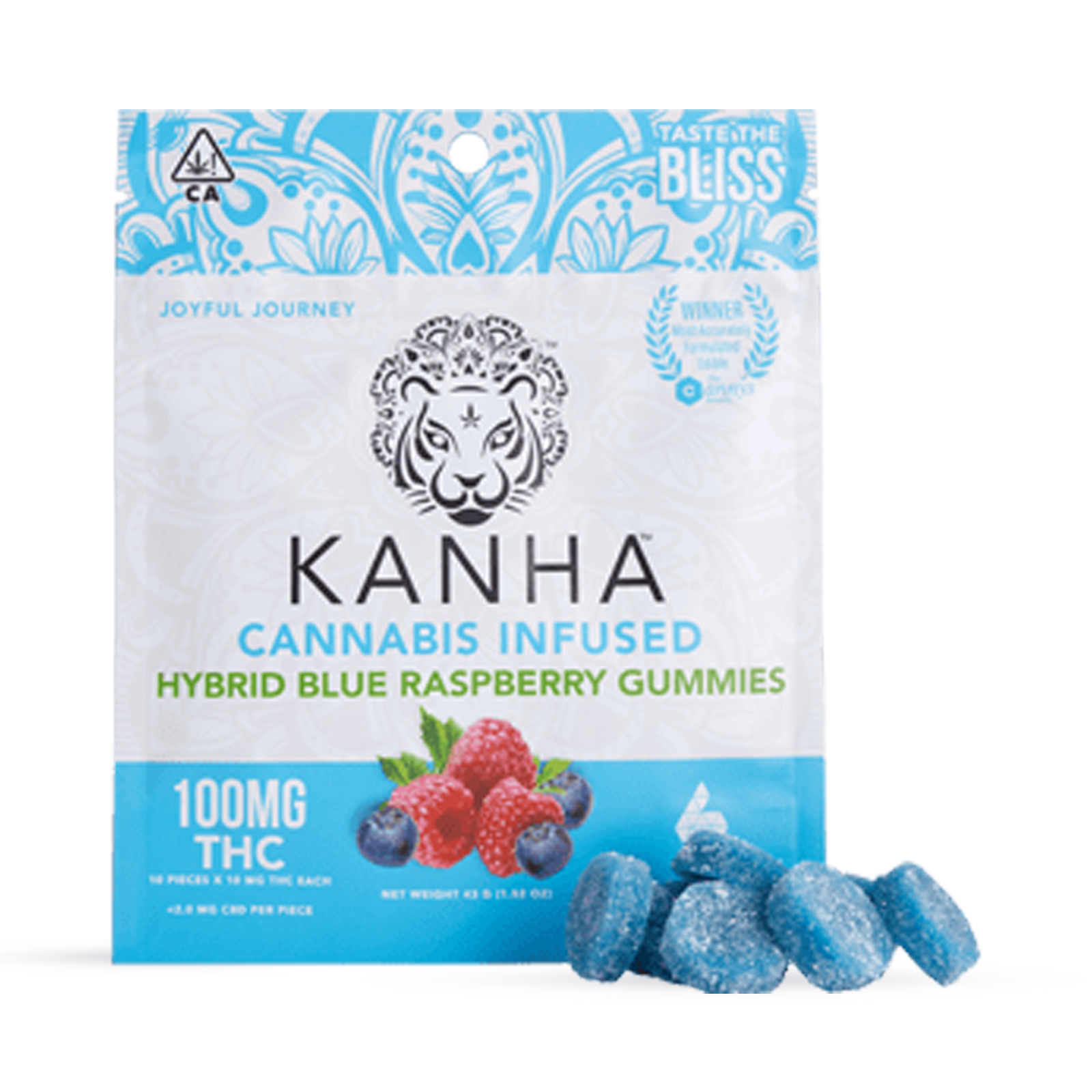 Kanha Blue Raspberry Gummies 10-pack - Mr. Nice Guy Dispensary