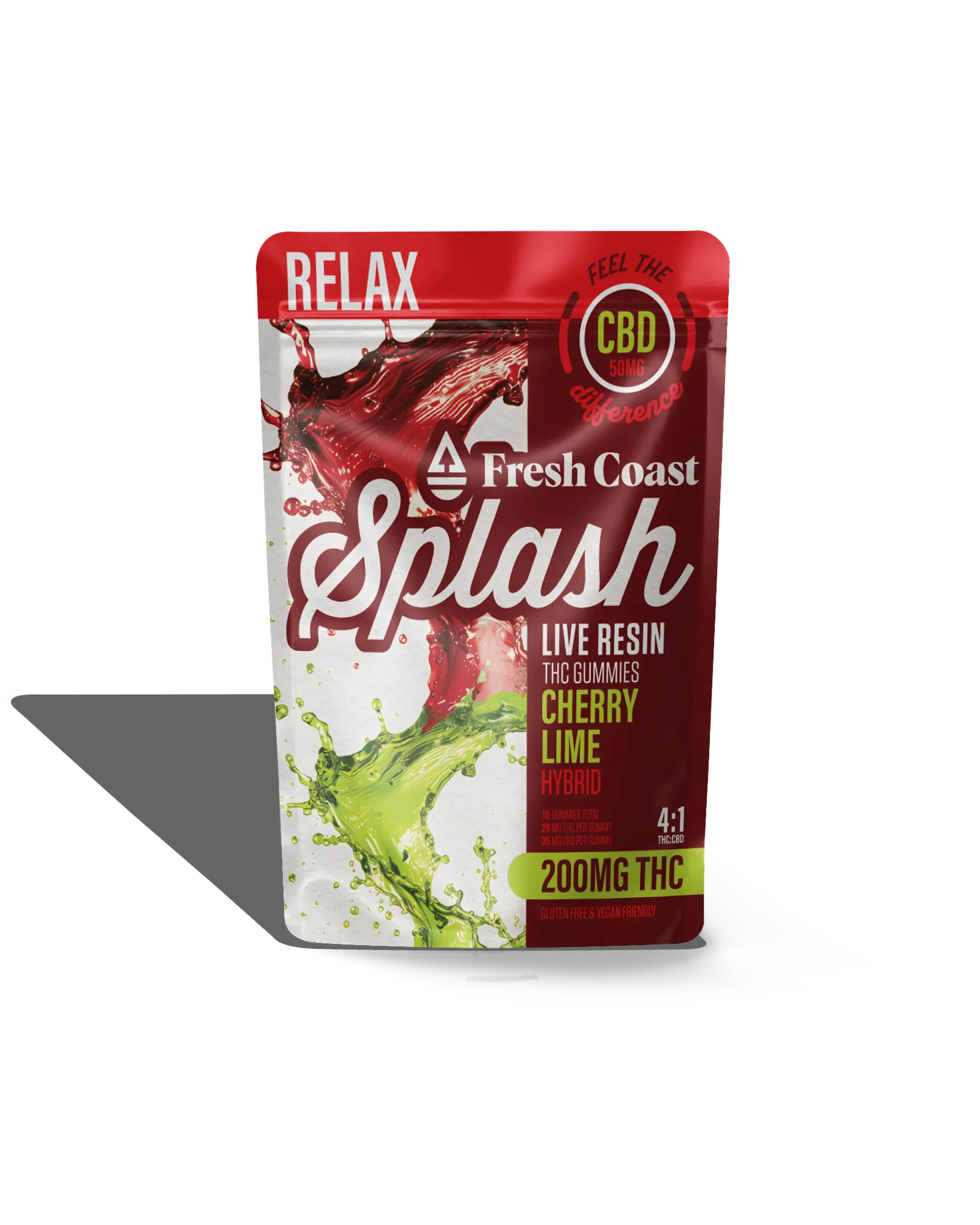 SPLASH | 200MG LIVE RESIN GUMMIES | 4:1 THC:CBD | CHERRY LIME